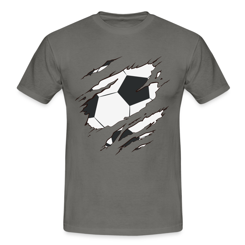 Fußball Fans Fußball zerrissenes Shirt Style Männer T-Shirt - graphite grey