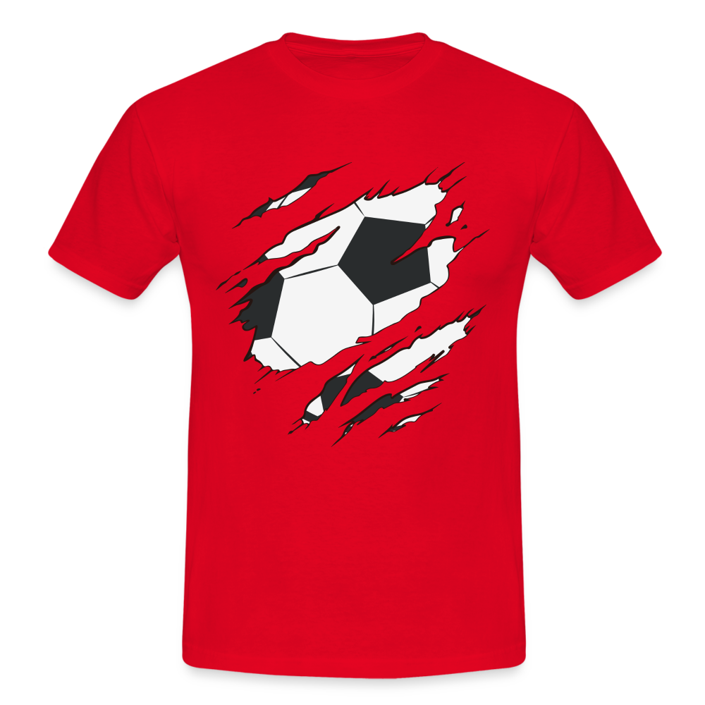 Fußball Fans Fußball zerrissenes Shirt Style Männer T-Shirt - red