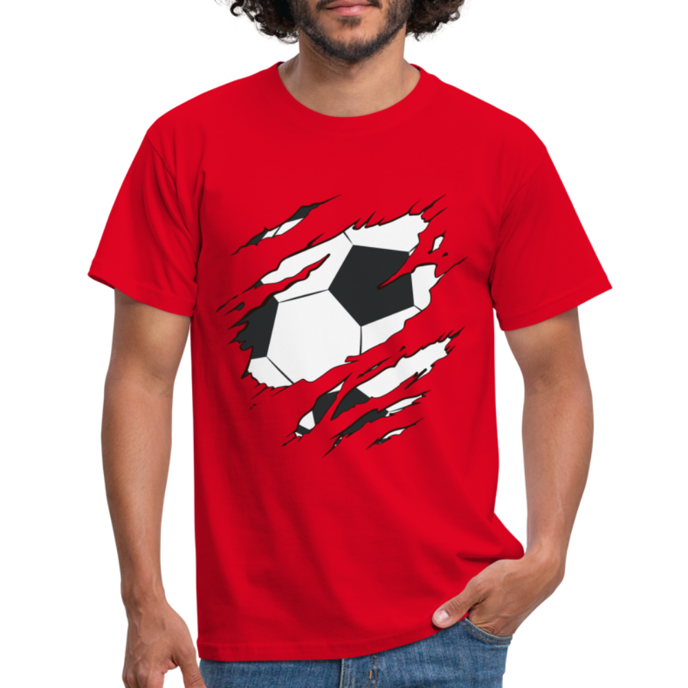 Fußball Fans Fußball zerrissenes Shirt Style Männer T-Shirt - red