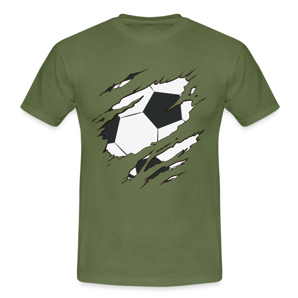 Fußball Fans Fußball zerrissenes Shirt Style Männer T-Shirt - military green