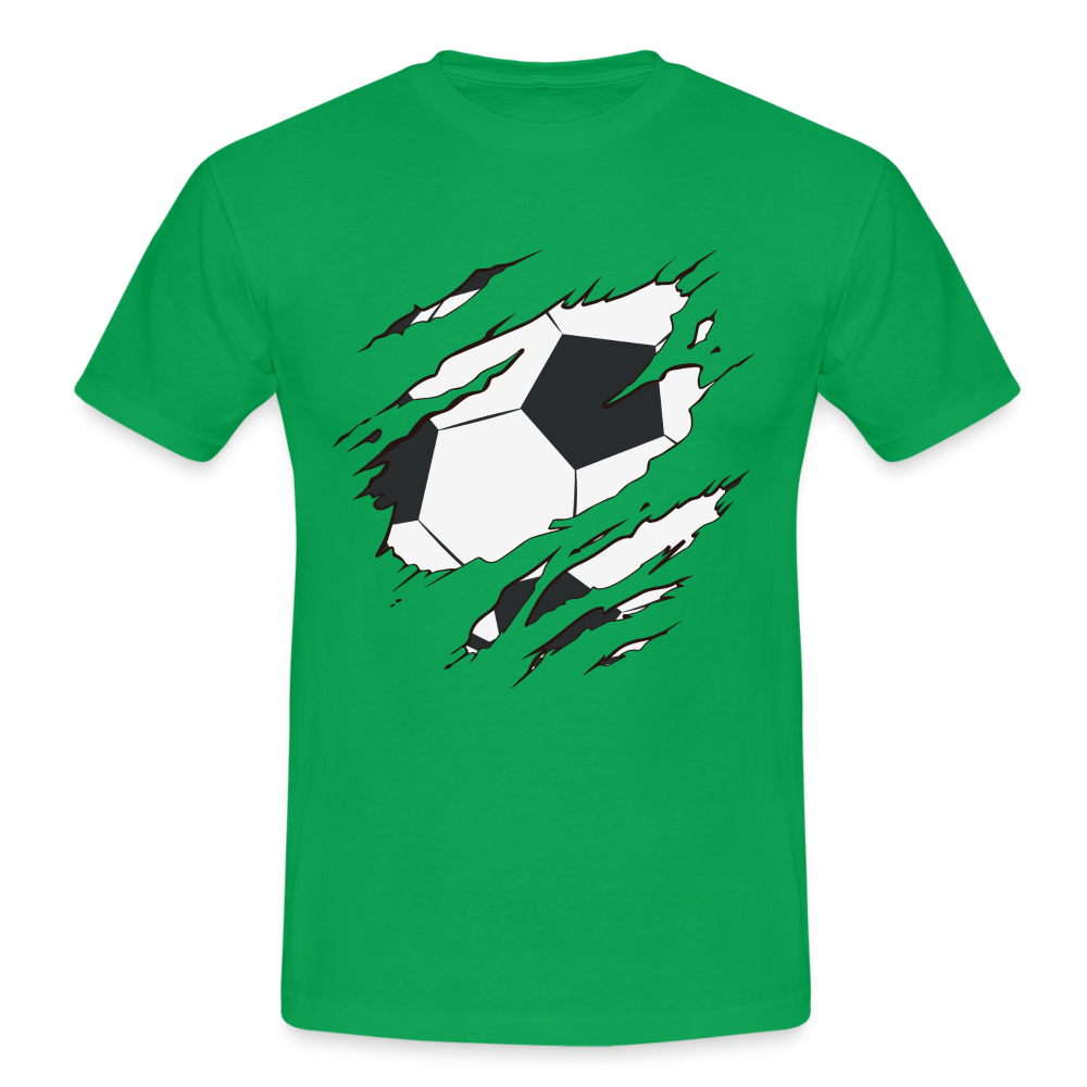 Fußball Fans Fußball zerrissenes Shirt Style Männer T-Shirt - kelly green