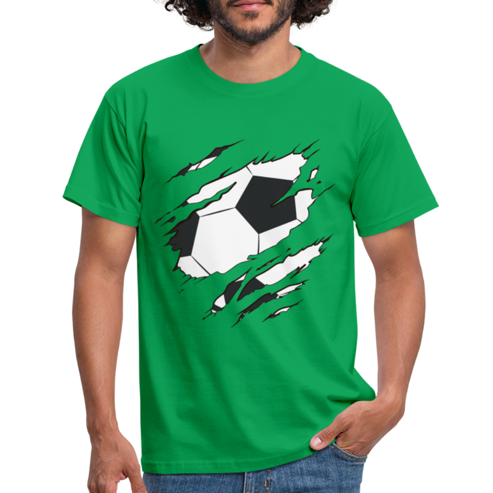 Fußball Fans Fußball zerrissenes Shirt Style Männer T-Shirt - kelly green