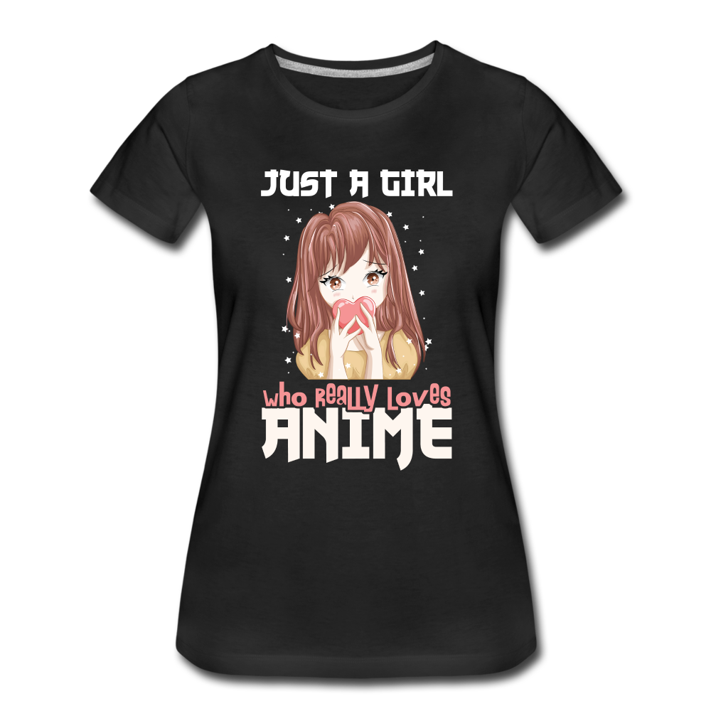 Anime Fans Ein Mädchen was Anime liebt Geschenk Frauen Premium T-Shirt - black