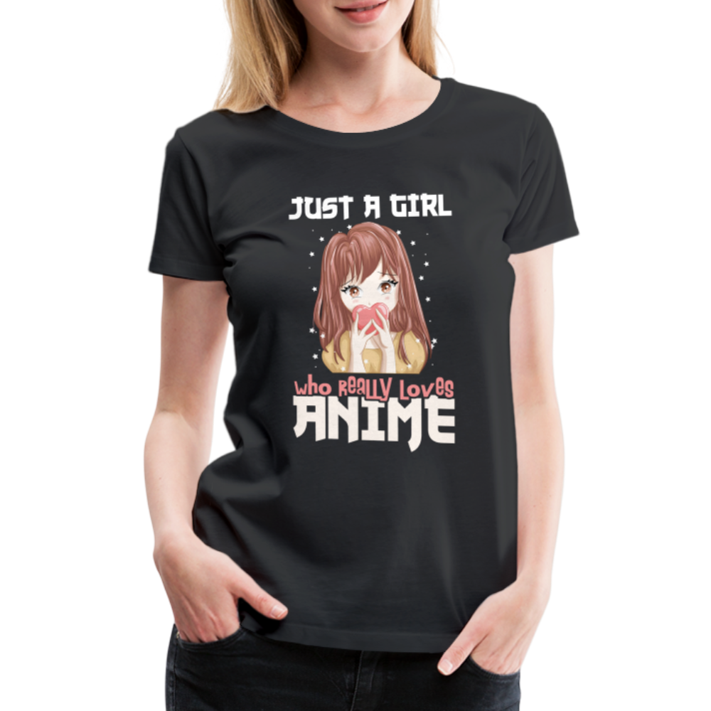 Anime Fans Ein Mädchen was Anime liebt Geschenk Frauen Premium T-Shirt - black