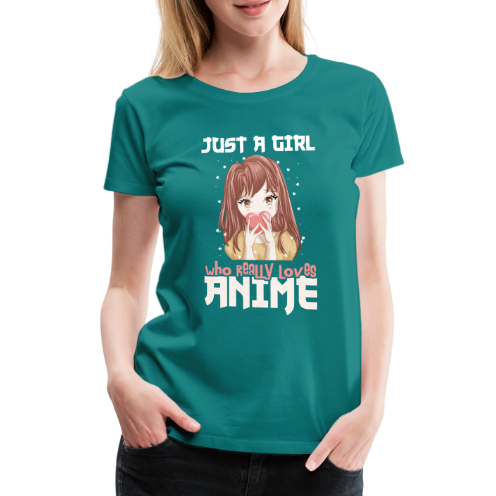 Anime Fans Ein Mädchen was Anime liebt Geschenk Frauen Premium T-Shirt - diva blue