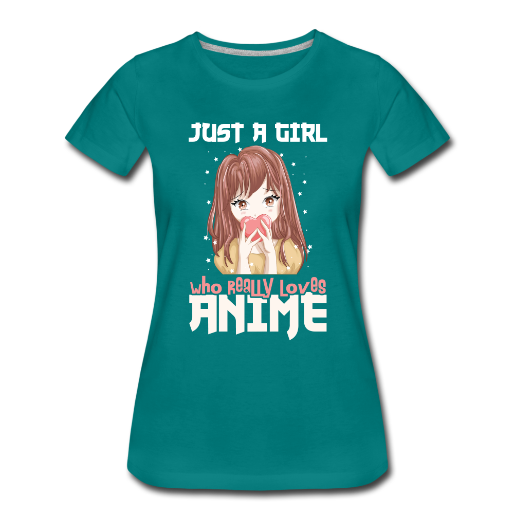 Anime Fans Ein Mädchen was Anime liebt Geschenk Frauen Premium T-Shirt - diva blue