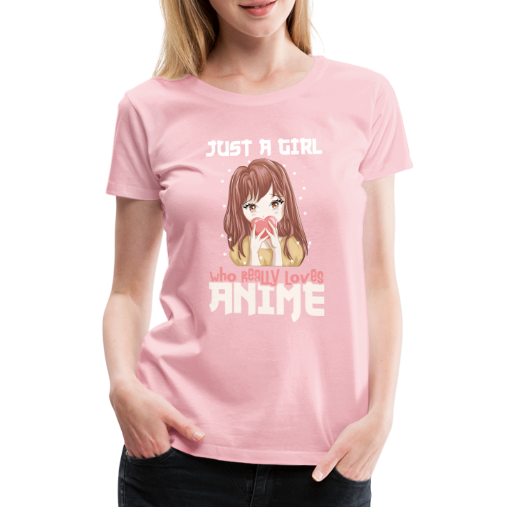 Anime Fans Ein Mädchen was Anime liebt Geschenk Frauen Premium T-Shirt - rose shadow