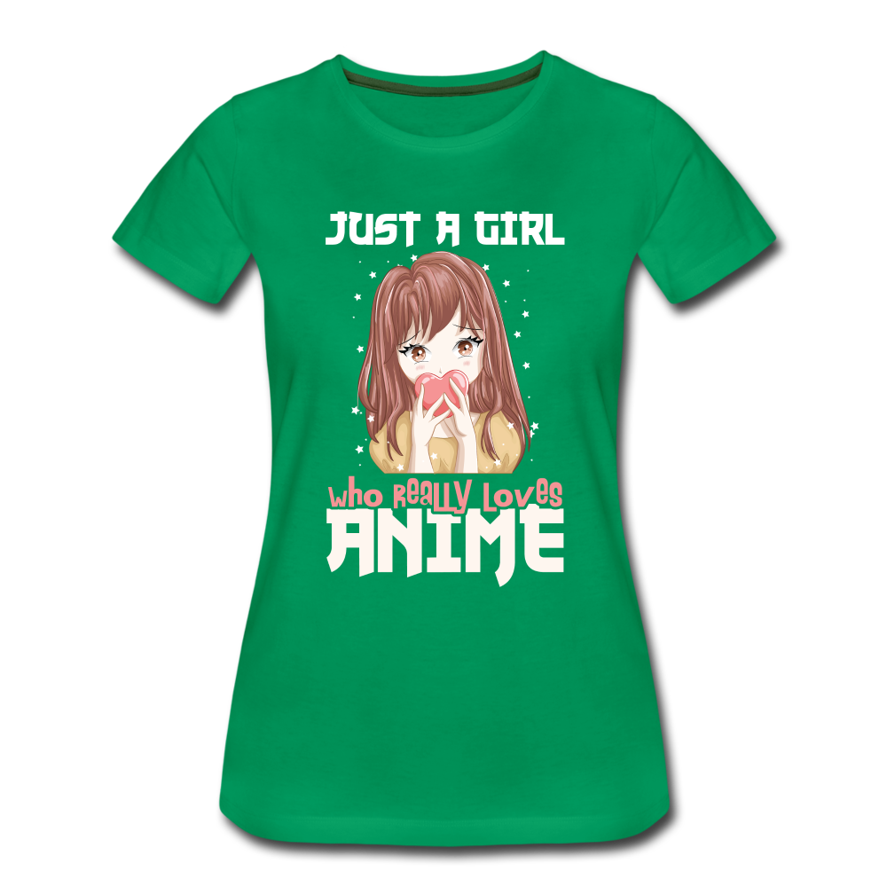 Anime Fans Ein Mädchen was Anime liebt Geschenk Frauen Premium T-Shirt - kelly green