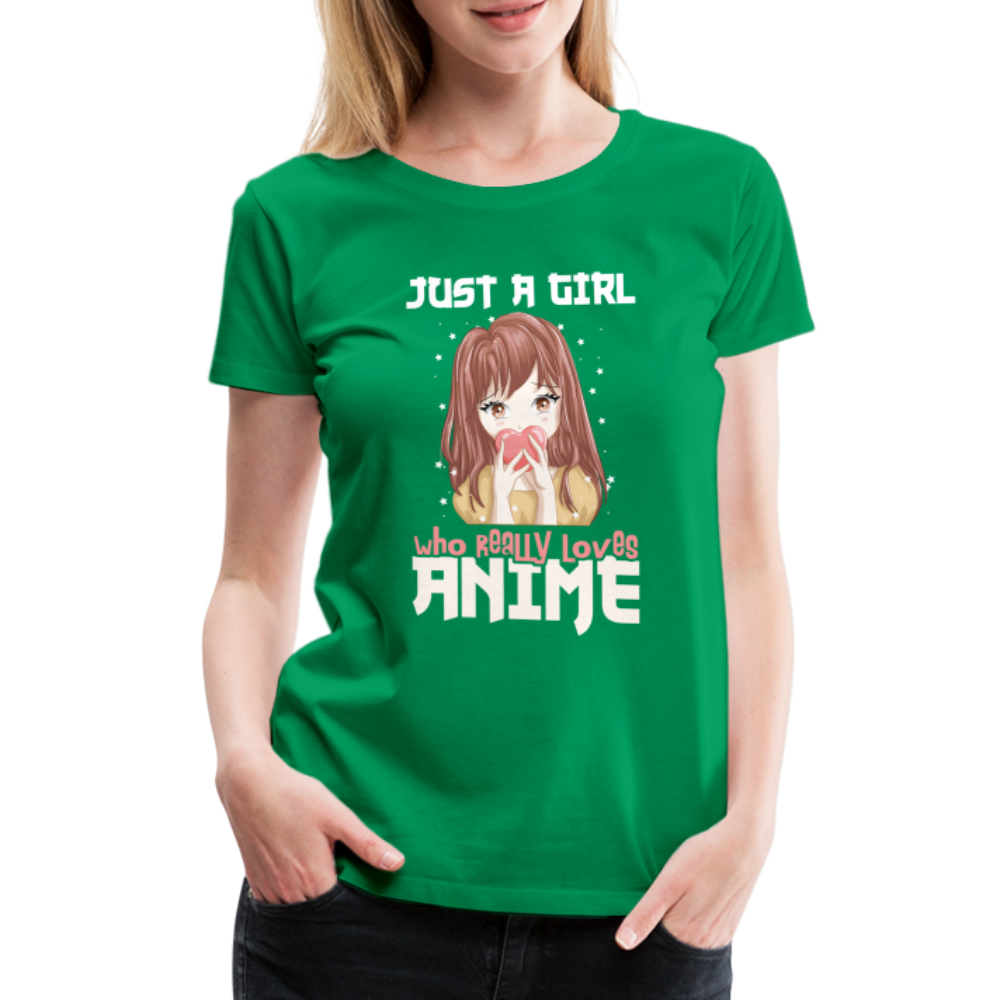 Anime Fans Ein Mädchen was Anime liebt Geschenk Frauen Premium T-Shirt - kelly green