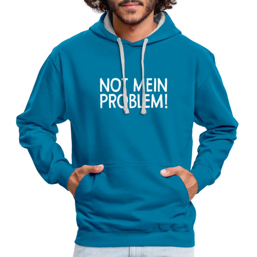 NOT mein Problem Lustiger Fun Männer Hoodie - peacock blue/heather grey