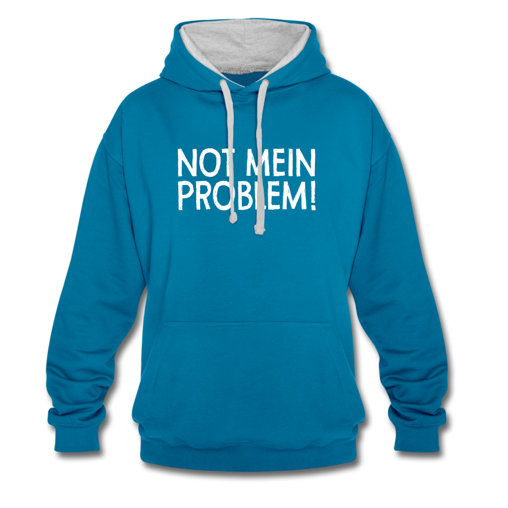 NOT mein Problem Lustiger Fun Männer Hoodie - peacock blue/heather grey