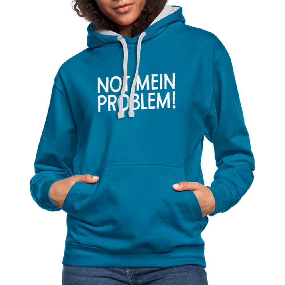 NOT mein Problem Lustiger Fun Männer Hoodie - peacock blue/heather grey