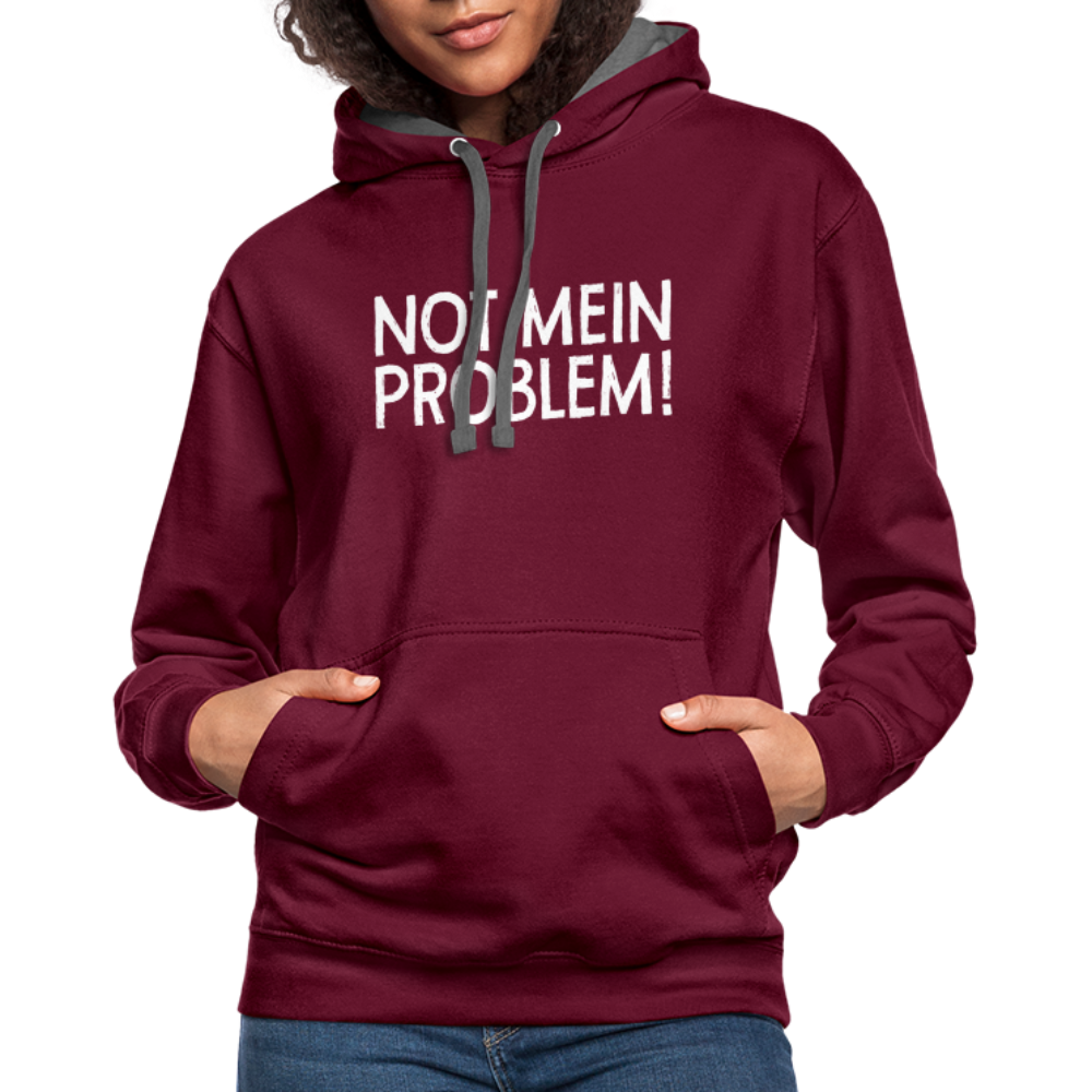 NOT mein Problem Lustiger Fun Männer Hoodie - burgundy/charcoal