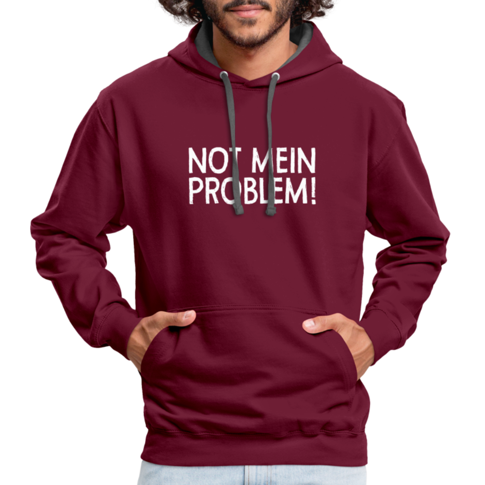 NOT mein Problem Lustiger Fun Männer Hoodie - burgundy/charcoal