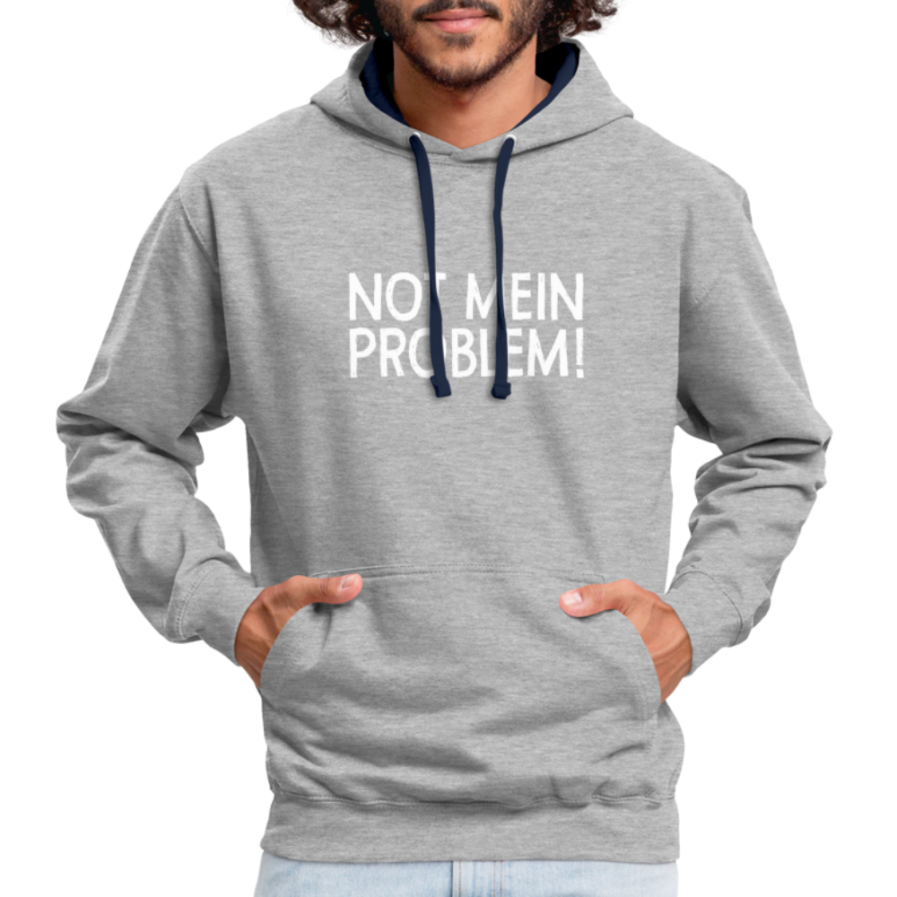 NOT mein Problem Lustiger Fun Männer Hoodie - heather grey/navy