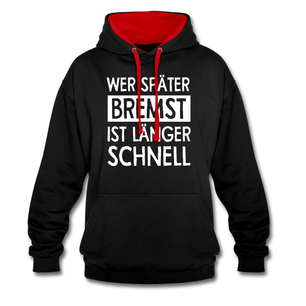 Mechaniker Wer später bremst ist länger schnell Lustiger Hoodie - black/red