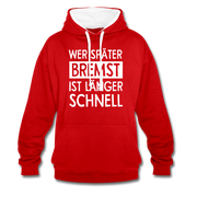 Mechaniker Wer später bremst ist länger schnell Lustiger Hoodie - red/white