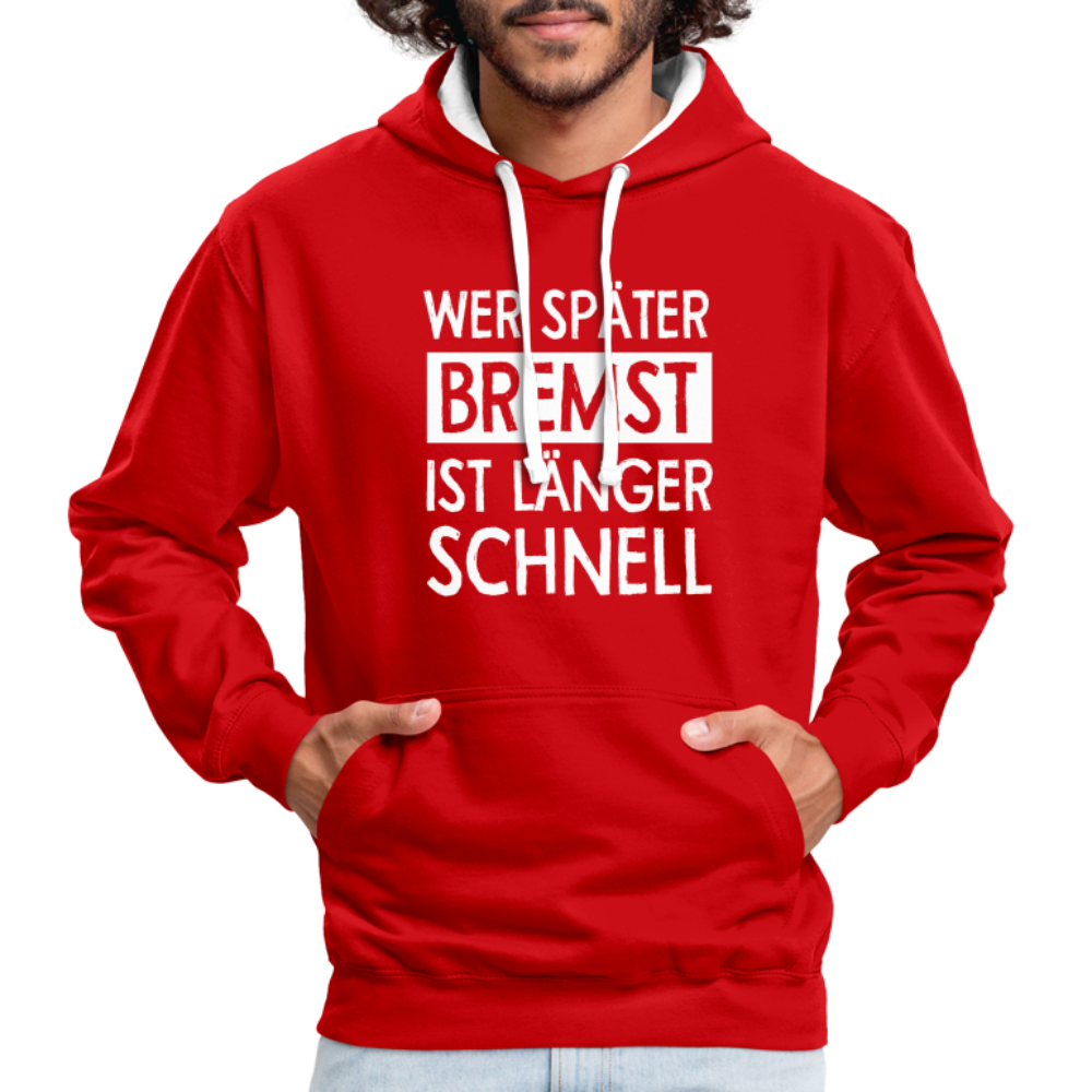 Mechaniker Wer später bremst ist länger schnell Lustiger Hoodie - red/white