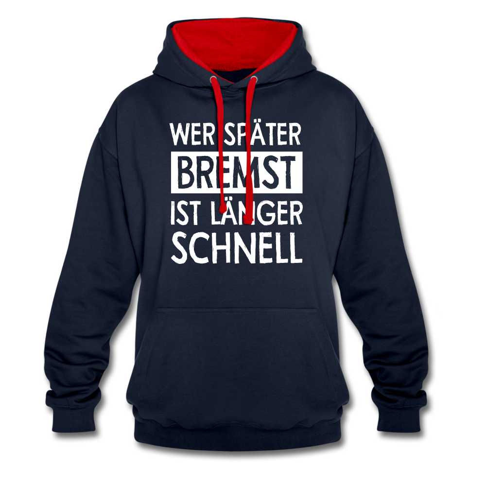 Mechaniker Wer später bremst ist länger schnell Lustiger Hoodie - navy/red