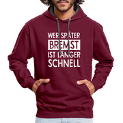 Mechaniker Wer später bremst ist länger schnell Lustiger Hoodie - burgundy/charcoal