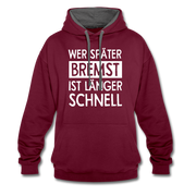 Mechaniker Wer später bremst ist länger schnell Lustiger Hoodie - burgundy/charcoal