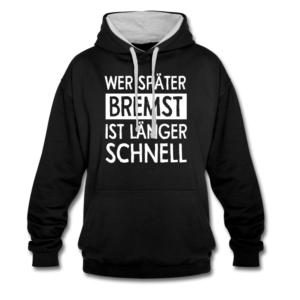 Mechaniker Wer später bremst ist länger schnell Lustiger Hoodie - black/heather grey