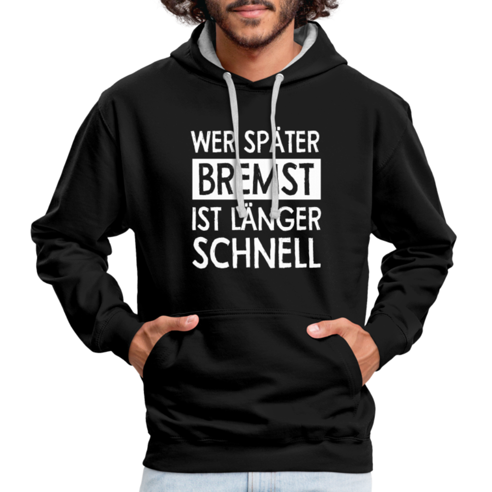 Mechaniker Wer später bremst ist länger schnell Lustiger Hoodie - black/heather grey