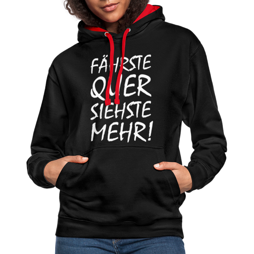 Fährste Quer Siehste Mehr Fun Hoodie - black/red