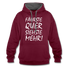 Fährste Quer Siehste Mehr Fun Hoodie - burgundy/charcoal