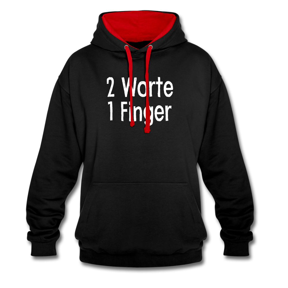 Sarkasmus 2 Worte ein Finger witziges lustiges Hoodie - black/red