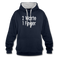 Sarkasmus 2 Worte ein Finger witziges lustiges Hoodie - navy/heather grey