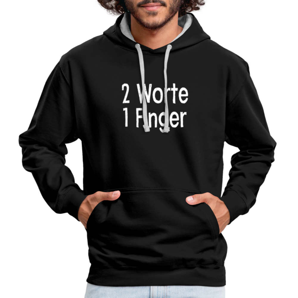 Sarkasmus 2 Worte ein Finger witziges lustiges Hoodie - black/heather grey