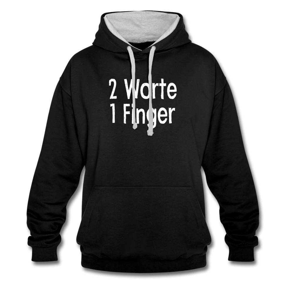 Sarkasmus 2 Worte ein Finger witziges lustiges Hoodie - black/heather grey