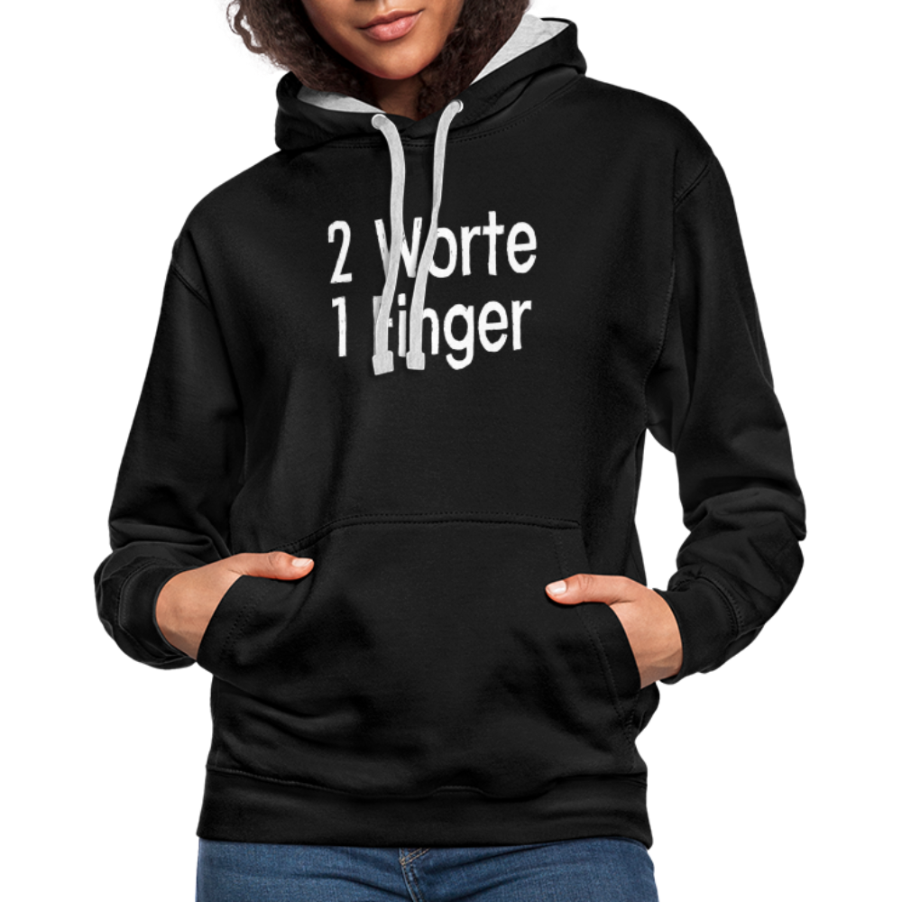 Sarkasmus 2 Worte ein Finger witziges lustiges Hoodie - black/heather grey