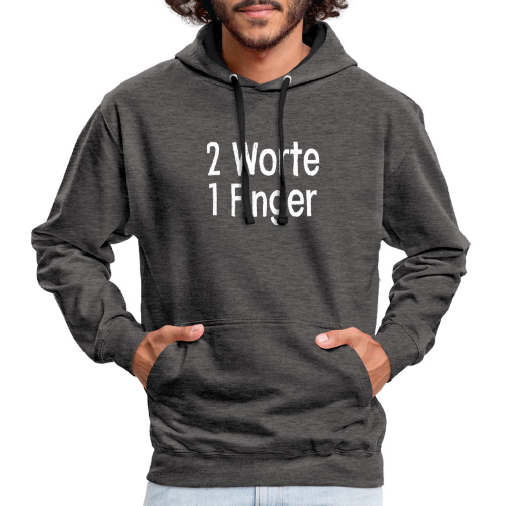 Sarkasmus 2 Worte ein Finger witziges lustiges Hoodie - charcoal/black