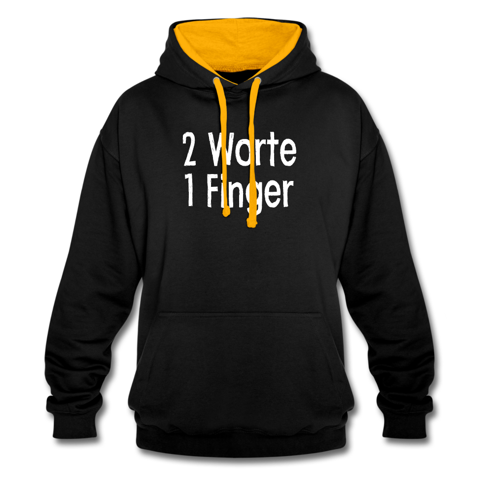 Sarkasmus 2 Worte ein Finger witziges lustiges Hoodie - black/gold