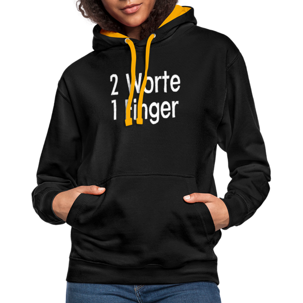 Sarkasmus 2 Worte ein Finger witziges lustiges Hoodie - black/gold