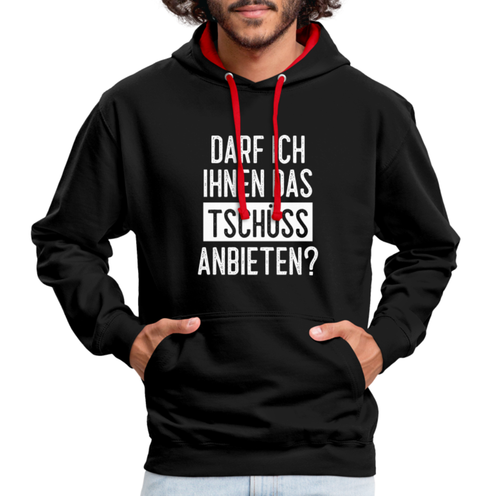 Darf ich ihnen das tschüss anbieten Sarkasmus witziger Hoodie - black/red