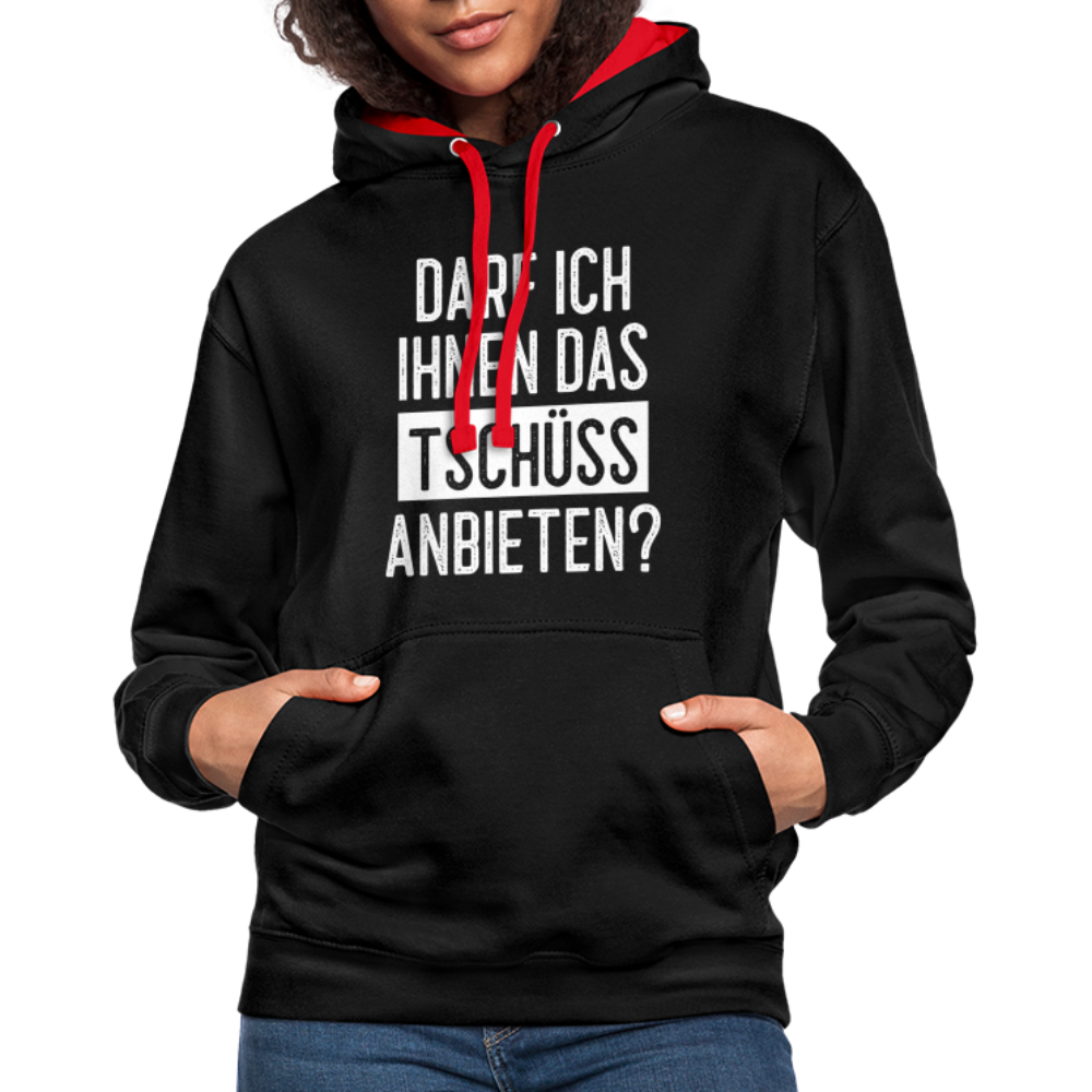 Darf ich ihnen das tschüss anbieten Sarkasmus witziger Hoodie - black/red