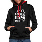 Darf ich ihnen das tschüss anbieten Sarkasmus witziger Hoodie - black/red