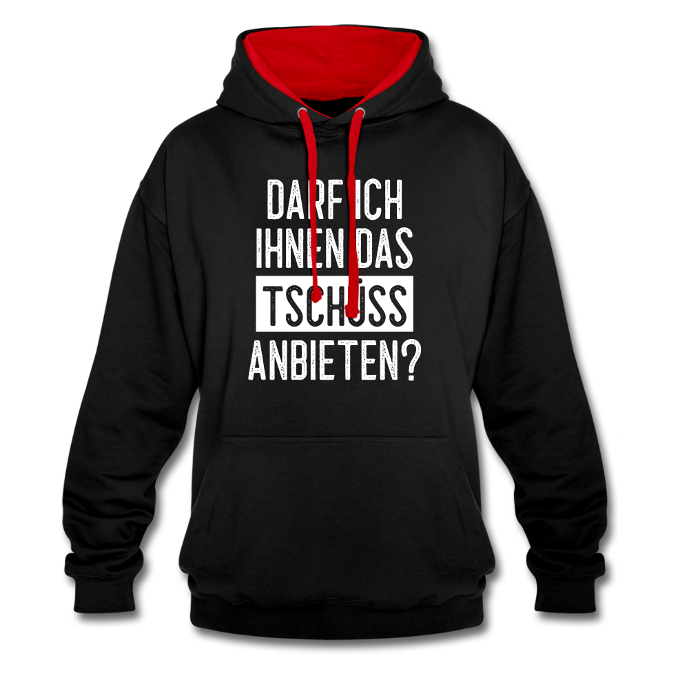 Darf ich ihnen das tschüss anbieten Sarkasmus witziger Hoodie - black/red