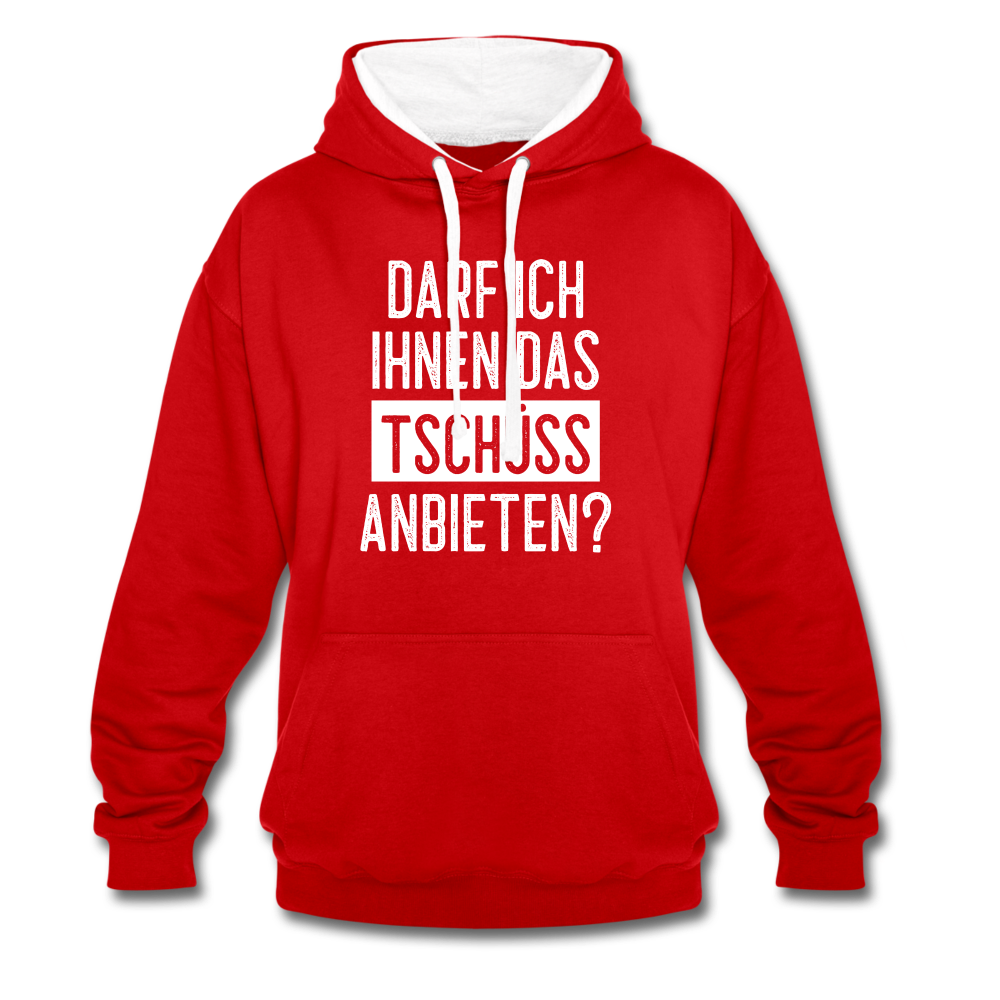 Darf ich ihnen das tschüss anbieten Sarkasmus witziger Hoodie - red/white