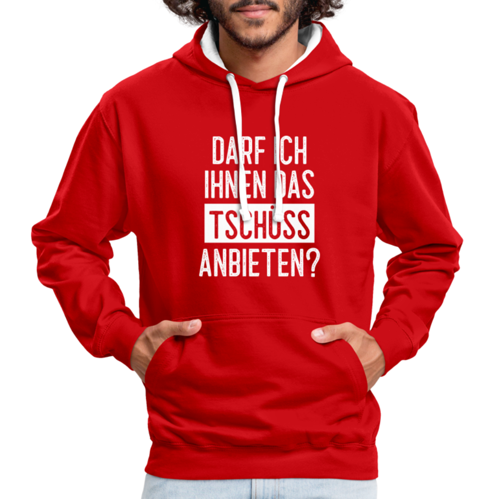 Darf ich ihnen das tschüss anbieten Sarkasmus witziger Hoodie - red/white