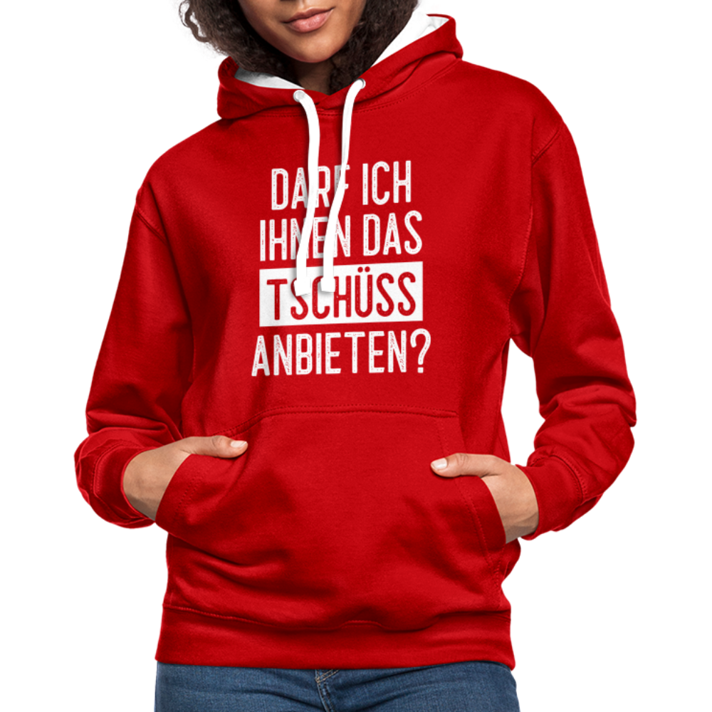 Darf ich ihnen das tschüss anbieten Sarkasmus witziger Hoodie - red/white