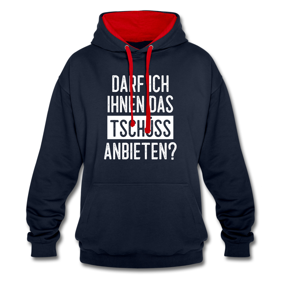 Darf ich ihnen das tschüss anbieten Sarkasmus witziger Hoodie - navy/red