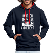 Darf ich ihnen das tschüss anbieten Sarkasmus witziger Hoodie - navy/red