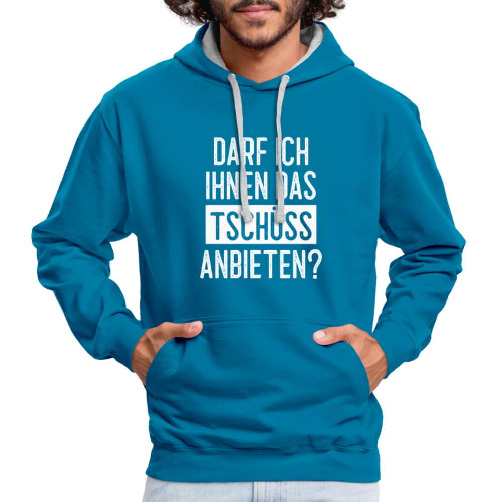 Darf ich ihnen das tschüss anbieten Sarkasmus witziger Hoodie - peacock blue/heather grey