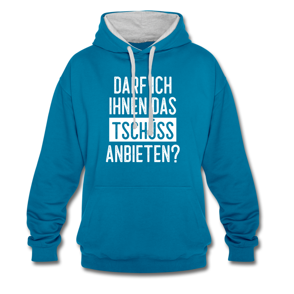 Darf ich ihnen das tschüss anbieten Sarkasmus witziger Hoodie - peacock blue/heather grey