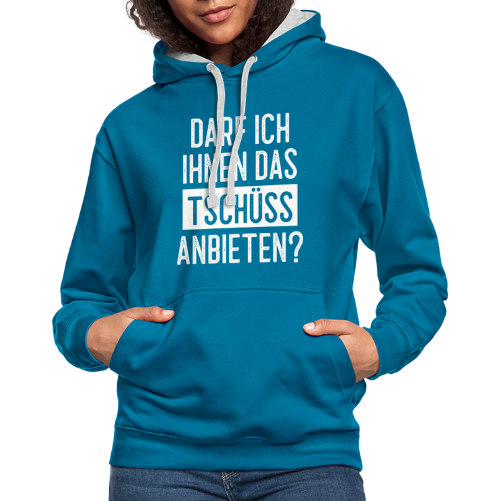 Darf ich ihnen das tschüss anbieten Sarkasmus witziger Hoodie - peacock blue/heather grey