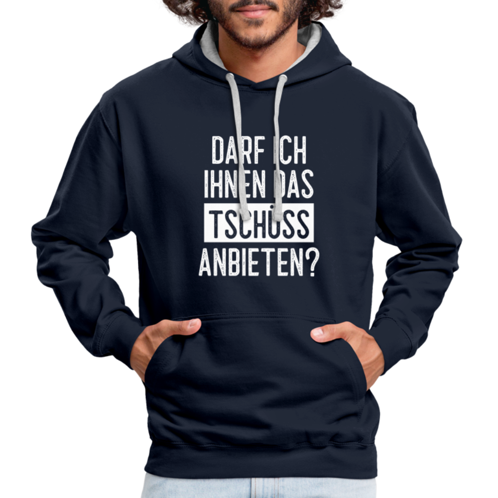 Darf ich ihnen das tschüss anbieten Sarkasmus witziger Hoodie - navy/heather grey